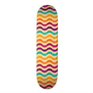 Background with stripes in retro 2 skateboard