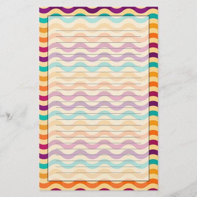 Background with stripes in retro 2 stationery (Front)