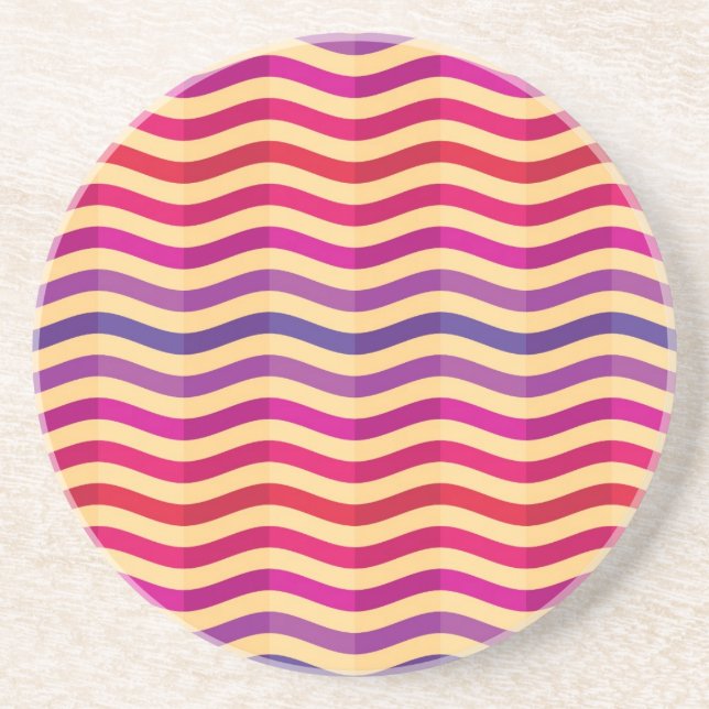 Background with stripes in retro 3 coaster (Front)