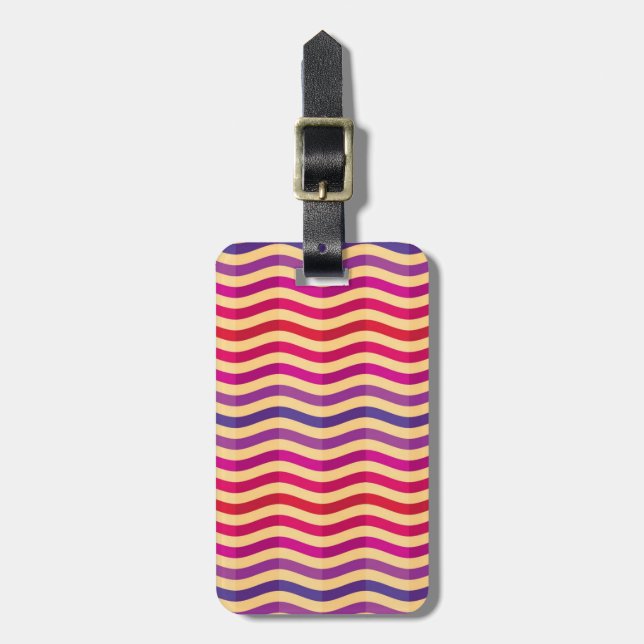 Background with stripes in retro 3 luggage tag (Front Vertical)