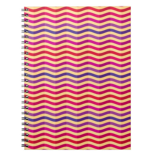 Background with stripes in retro 3 notebook (Front)