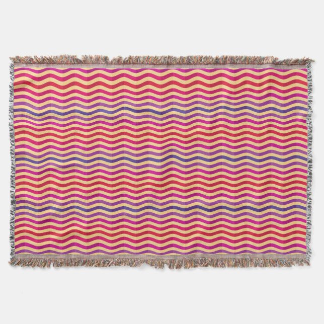 Background with stripes in retro 3 throw blanket (Front)