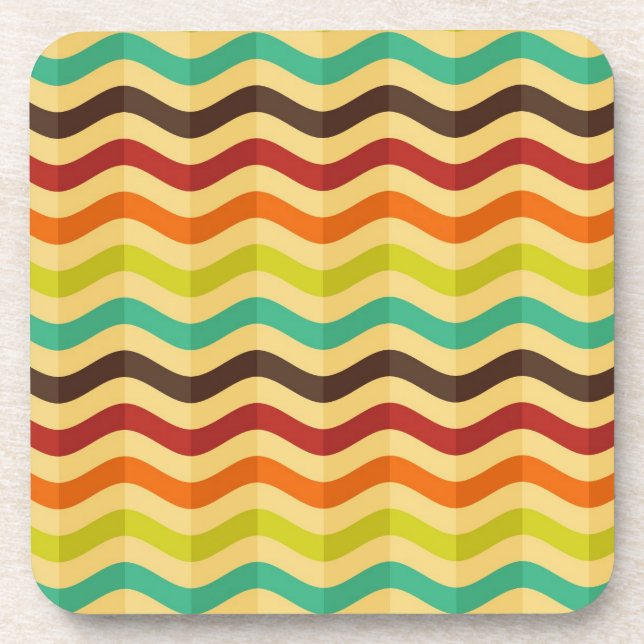 Background with stripes in retro 4 coaster (Front)