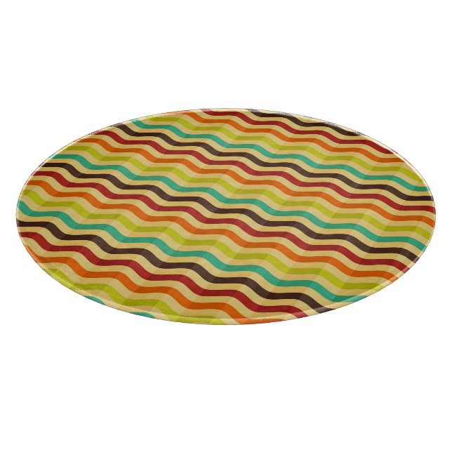 Background with stripes in retro 4 cutting board (Corner)