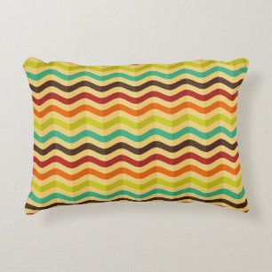 Background with stripes in retro 4 decorative cushion