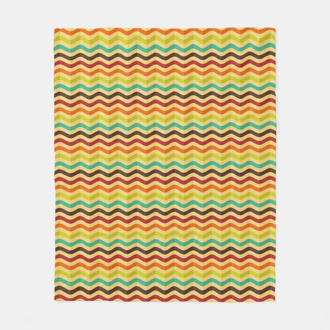 Background with stripes in retro 4 fleece blanket (Front)