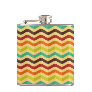 Background with stripes in retro 4 hip flask
