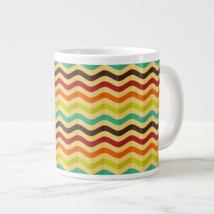 Background with stripes in retro 4 large coffee mug