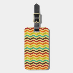 Background with stripes in retro 4 luggage tag