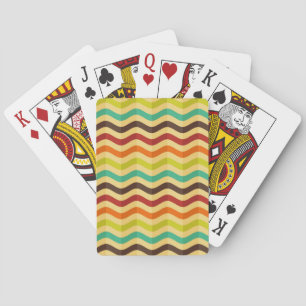 Background with stripes in retro 4 playing cards