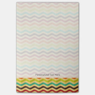 Background with stripes in retro 4 post-it notes