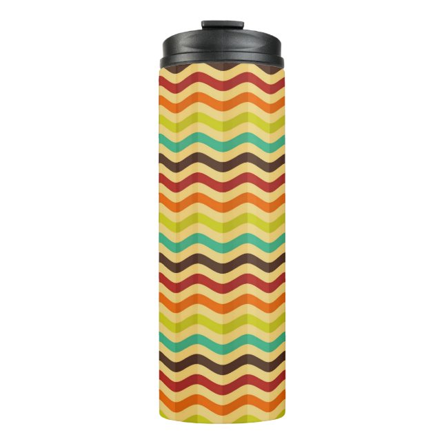 Background with stripes in retro 4 thermal tumbler (Front)