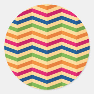 Background with stripes in retro classic round sticker