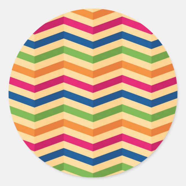 Background with stripes in retro classic round sticker (Front)