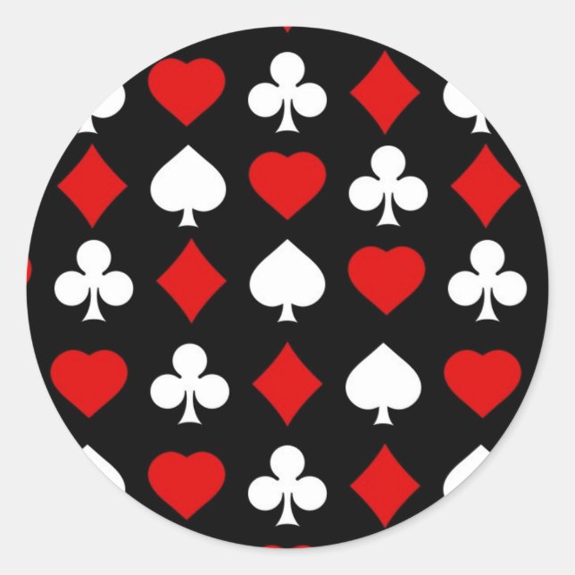 Background with suits classic round sticker (Front)