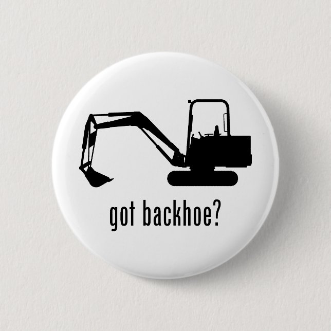 Backhoe 6 Cm Round Badge (Front)
