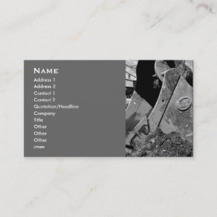 backhoe business cards. business card
