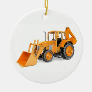 Backhoe Ceramic Tree Decoration