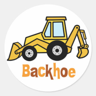 Backhoe Classic Round Sticker