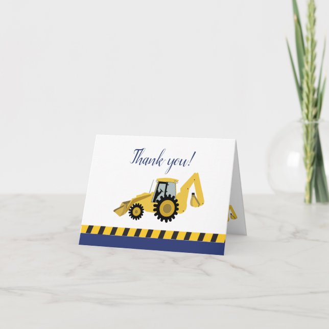 Backhoe Construction Thank you cards (Front)