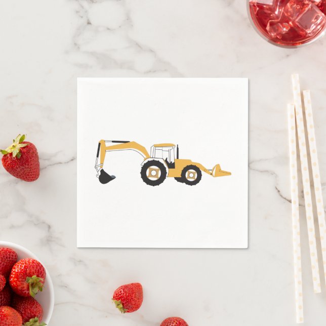 Backhoe Construction Truck Napkin (Insitu)