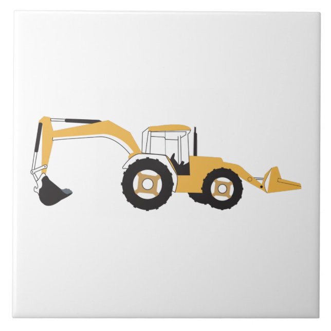 Backhoe Construction Truck Tile (Front)
