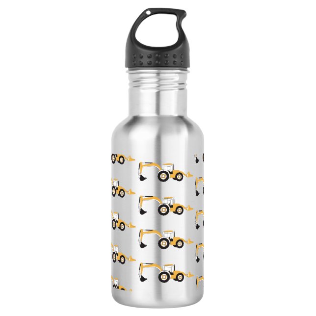 Backhoe Construction Trucks 532 Ml Water Bottle (Front)