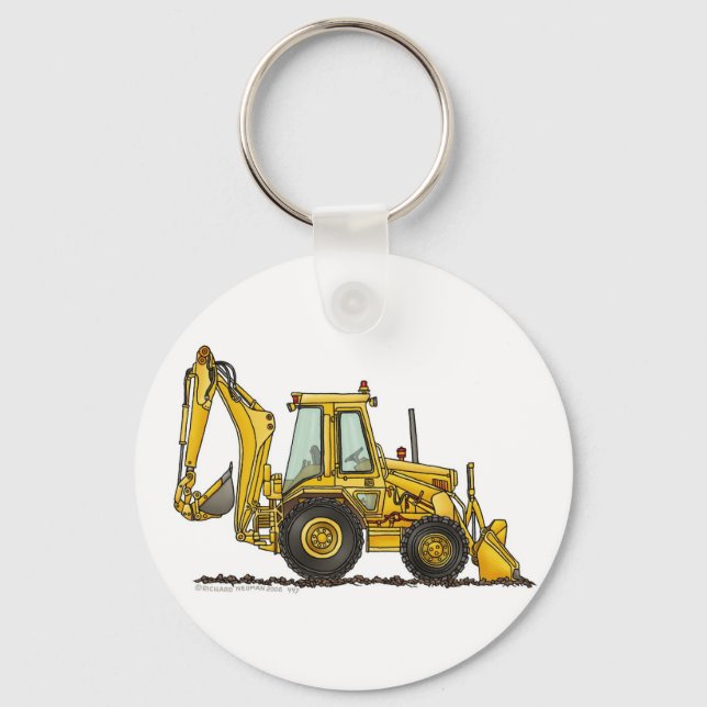 Backhoe Digger Loader Construction Key Chains (Front)