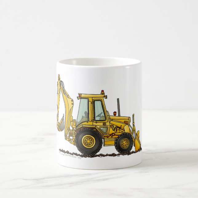 Backhoe Digger Loader Construction Mugs (Center)