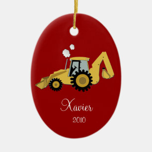 BACKHOE DIGGER Personalised Christmas Ornament