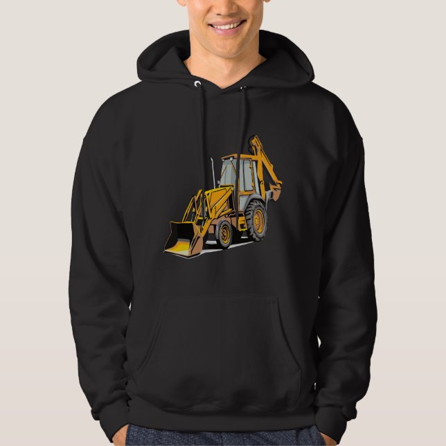 Backhoe Excavator Construction Operator Heavy Equi Hoodie (Front)
