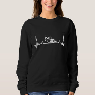 Backhoe Heartbeat Excavator And Digger Sweatshirt