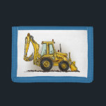 Backhoe Operator Tri-fold Wallet<br><div class="desc">This backhoe digger is one of many construction equipment gifts featuring construction equipment images by artist, Richard Neuman. Every piece of heavy equipment is drawn in high detail yet always has a touch of whimsy. His unique work is in homes and offices in every state and around the world. Enjoy!...</div>