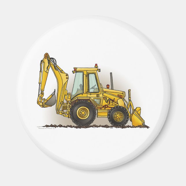 Backhoe Round Magnet (Front)