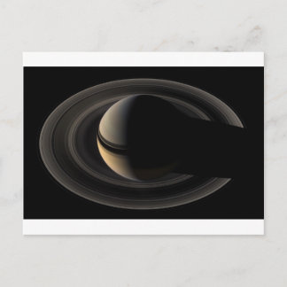 Backlit Saturn from Cassini Orbiter Postcard