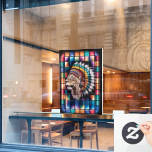 Backlit Stained Glass Window with Mosaic - Cling