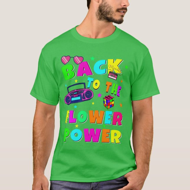 Backohe Flower Power retro T-Shirt (Front)