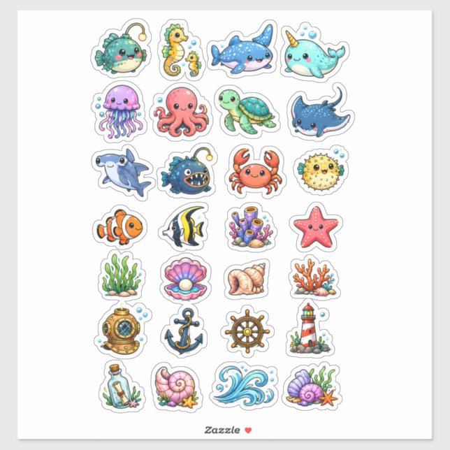 Backpack aesthetic stickers (Sheet)