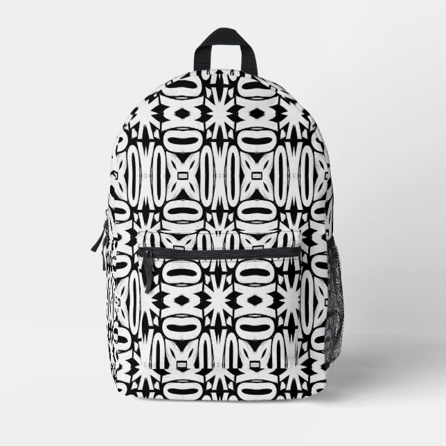 Backpack, An elegant white & Black classic design Printed Backpack (Front)