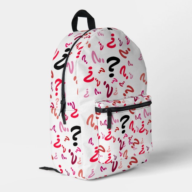 Backpack (ao) - Question Marks in Reds (Back Corner Left)