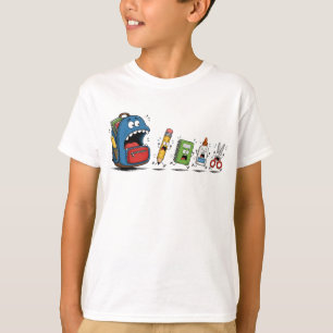 “Backpack Attack!” Funny School Supplies Kids T‑Sh T-Shirt