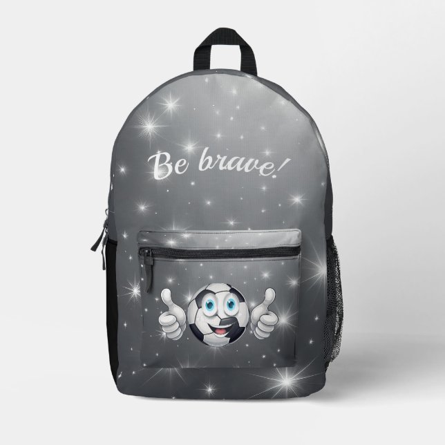 Backpack - Black - Soccer ball (Front)