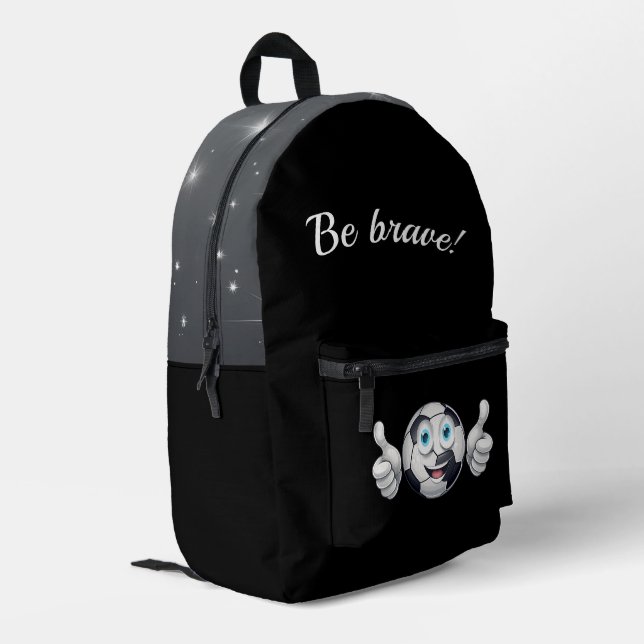 Backpack - Black - Soccer ball (Back Corner Left)