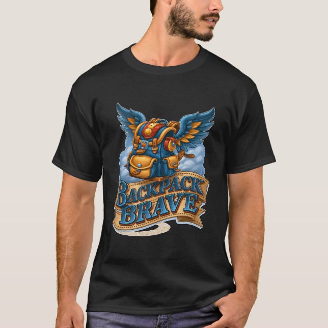 Backpack Brave Magical Flying Winged Bag T-Shirt (Front)