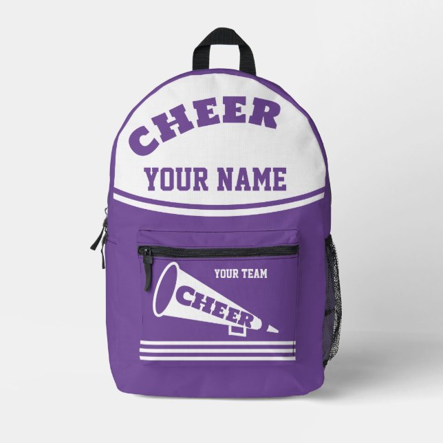 Backpack cheer team Cheerleader Personalised purpl (Front)