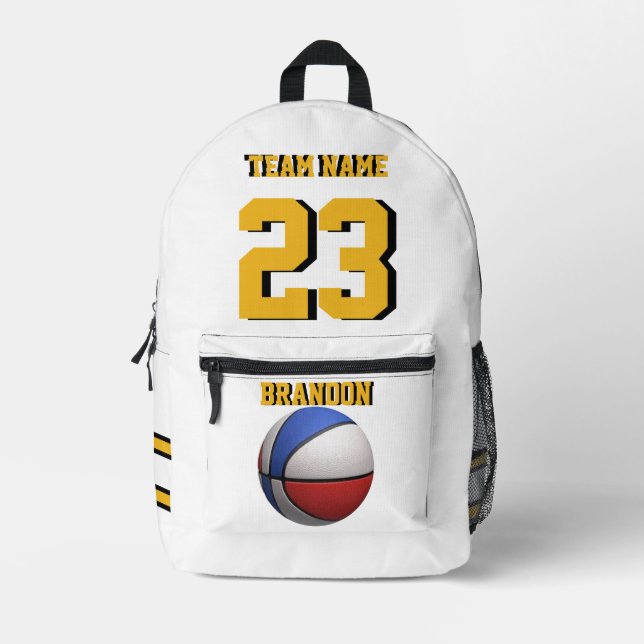  Backpack kids boys basketball sport Senior Night (Front)