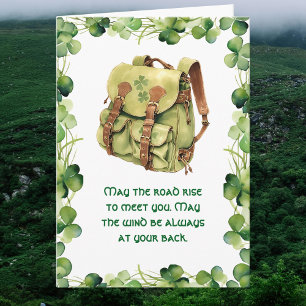 Backpack May the Road Rise Irish Saint Patrick's Card