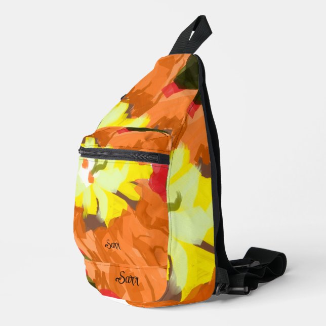Backpack : Orange Yellow Flower . (Right Corner)