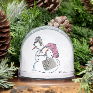 Backpack Snowman snow globe