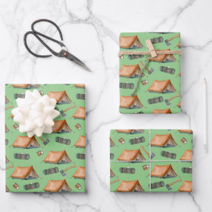 Backpack Tent Bushcraft Camping Pattern Mug Wrapping Paper Sheet